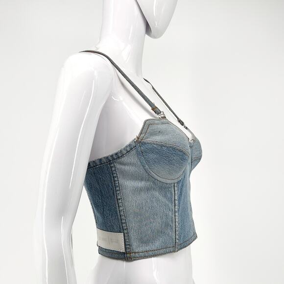 RE/DONE Levi’s Reconstructed Denim Bustier Top Women’s Size XS Cropped Corset - Picture 5 of 5